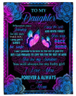 Blue And Purple Amanda Butterflies Gift For Daughter From Mom Fleece Blanket Fleece Blanket