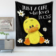 Big Duck Blanket - Just A Girl Who Loves Ducks Fleece Blanket - Gifts For Duck Lovers