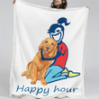 Happy Hour Gift For Dog Lovers Sherpa Blanket