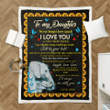 Custom Text Name For Daughter From Mom Elephant I_Ll Always Be With You Sherpa Blanket