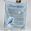 Blue Jay Bird I Never Left You Sherpa Blanket