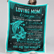 Dolphin To My Mom You Are The World Sherpa Blanket