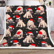 Christmas Pug Gs-Cl-Dt1610 Fleece Blanket 1