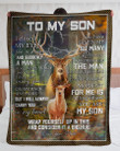Telling Others You Are My Son Deer Thunder Storm Mama Gift For Son Sherpa Blanket