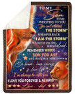 Amazing Gift For Son Whisper Back I Am The Storm Sherpa Blanket