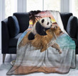 Panda And Dog Sherpa Fleece Blanket Rrpt