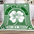Love To My Wife Green Clover Gs-Kl1601Tl Fleece Blanket