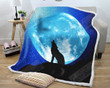 Moon Howling Wolf Gs-Nt0402 Fleece Blanket