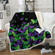Green And Violet Butterfly Gs-Kl1301 Fleece Blanket