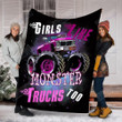 Girls Like Monster Trucks Too Gs-Cl-Dt0903 Fleece Blanket