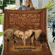 Personalized Elephant The Day I Met You Fleece Blanket, Valentine'S Gift, Gift For Husband, Gift For Wife
