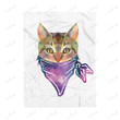 Gangster Cat Bandana Geometric Xa1301090Cl Fleece Blanket