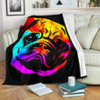 Rainbow Pug Clm0612325S Sherpa Fleece Blanket