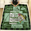 Wozoro Quilt Blanket Fishing Men And Fish Get Into Trouble When They Open Their Mouths Twin Queen King Size
