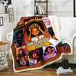 July Queen Melanin, African American Cozy Fleece Blanket, Sherpa Blanket