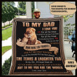 (Xh116) Customizable Lion Blanket- To My Dad- I Love You