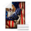 Custom Blanket Beagle Dog American Flag Blanket - Dog Gifts - Fleece Blanket