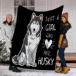 Custom Blanket Husky Dog Blanket - Dog Gifts - Fleece Blanket