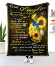 Sunflower Dad To My Daughter Never Feel That Alone No Matter How Near Or Far Apart I Am Always Right Here In Your Heart Sherpa Blanket