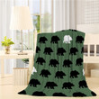 White Bear And Grizzly Green Background Throw Blanket