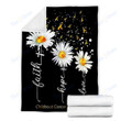 Custom Blanket Childhood Cancer Awareness White Sunflowers Blanket - Fleece Blanket