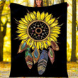 Custom Blanket Dream Catcher Sunflower Blanket - Fleece Blanket