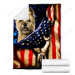 Custom Blanket Cairn Terrier Dog American Flag Blanket - Dog Gifts - Fleece Blanket