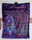 Butterfly Mom To My Daughter Never Forget That You Are Alone No Matter How Near Or Far Apart I Am Always Right There In Your Heart Sherpa Blanket