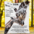 Custom Blanket To My Son Giraffe Blanket - Gift For Son - Fleece Blanket