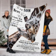 Custom Blanket To My Son Giraffe Blanket - Gift For Son - Fleece Blanket