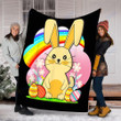 Custom Blanket Easter Egg & Bunny Cute Blanket - Fleece Blanket