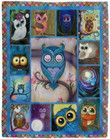 Owl Cute Owl Collection Fleece Quilt Blanket Personalized Customized Home Bedroom Decor Gift