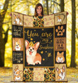 Corgi You Are My Sunshine Fleece Quilt Blanket Personalized Customized Home Bedroom Decor Gift