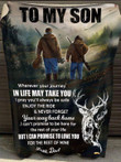 To My Son Enjoy The Ride Hunting Hunter Dad Gift From Dad Cozy Fleece Blanket, Sherpa Blanket