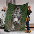 White Tiger Fleece Blanket Bleached Tiger With Tropical Forest Blanket Seasonal Gifts For Him