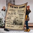 Dad To My Son Blanket Vintage Color Sentimental Gift For My Son Soft Sofa Couch Blanket