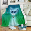 Cosmic White Kitty Cat Cla0510073F Sherpa Fleece Blanket