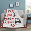 I Am Your No Refunds Penguin Sherpa Fleece Blanket Rr