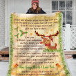 To My Daughter Reindeer Sherpa Fleece Blanket Yk