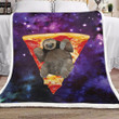 Pizza Sloth Sherpa Fleece Blanket Yk