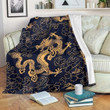 Gold Japanese Dragon Gs-Cl-Dt2606 Fleece Blanket