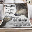 Personalized Wolf To My Daughter Sherpa Fleece Blanket From Mom Life Knocks You Down Great Customized Blanket Gifts For Birthday Christmas Thanksgiving
