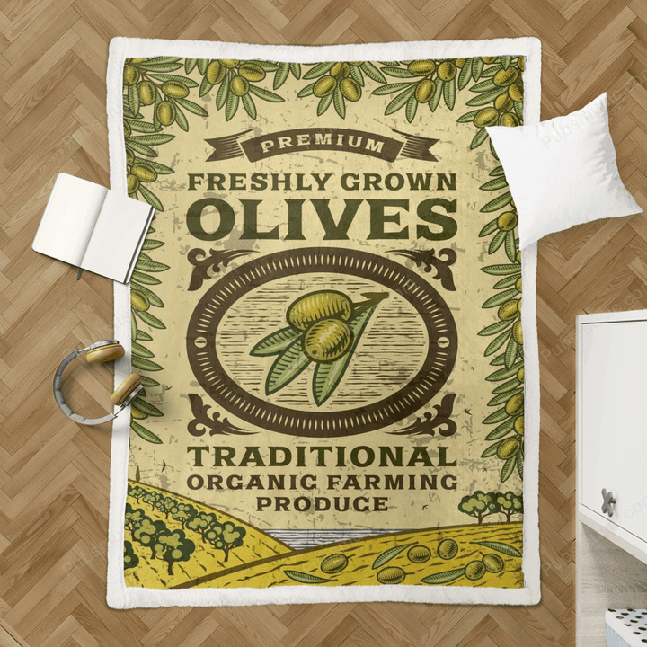 Olive retro  - Olives Blackboards Sherpa Fleece Blanket