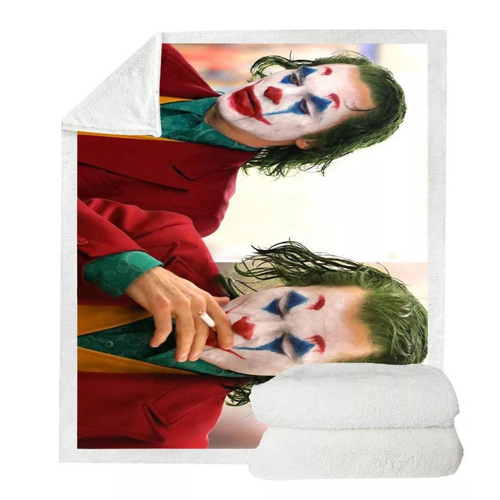 2019 Joker Arthur Fleck Clown #4 Blanket – Hoodie Blanket Super Soft Cozy Sherpa Fleece Throw Blanket – Hoodie Blanket