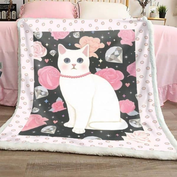 Pink Queen Cat Clh2612351F Sherpa Fleece Blanket