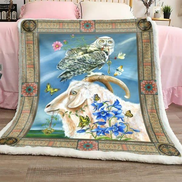 Goat With Owl Clh2612177F Sherpa Fleece Blanket