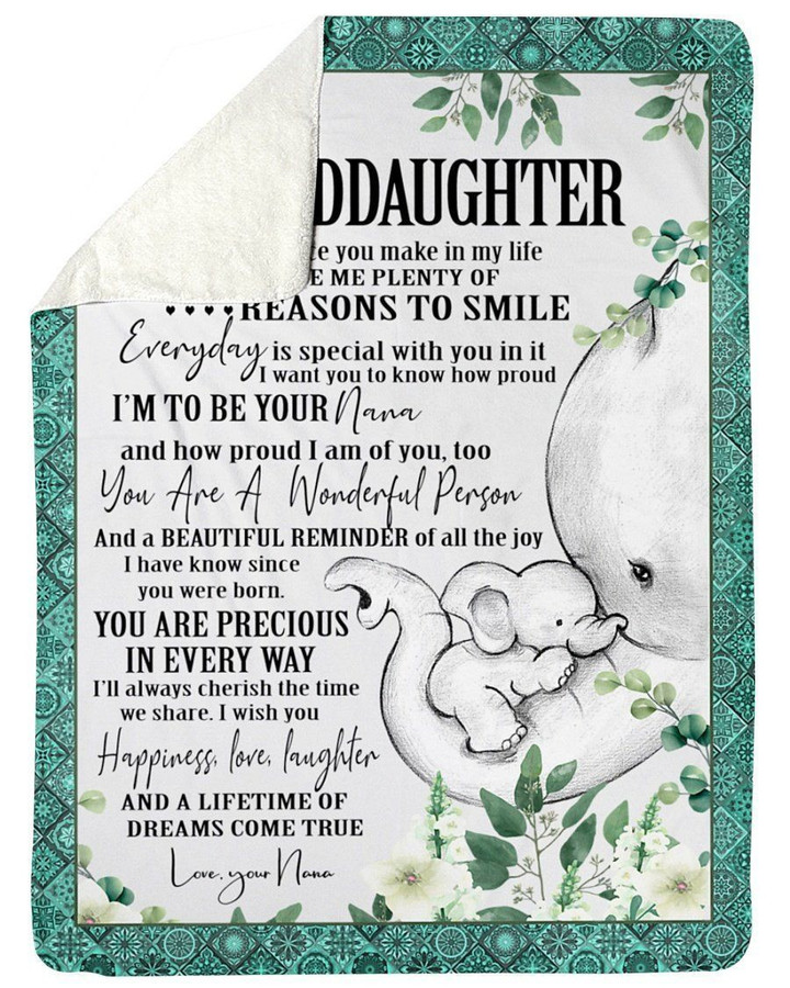 Elephant Lovely Message From Nana For Granddaughters Fleece Blanket
