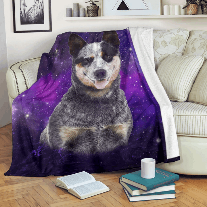 Heeler Dog In Galaxy Clm02121012S Sherpa Fleece Blanket