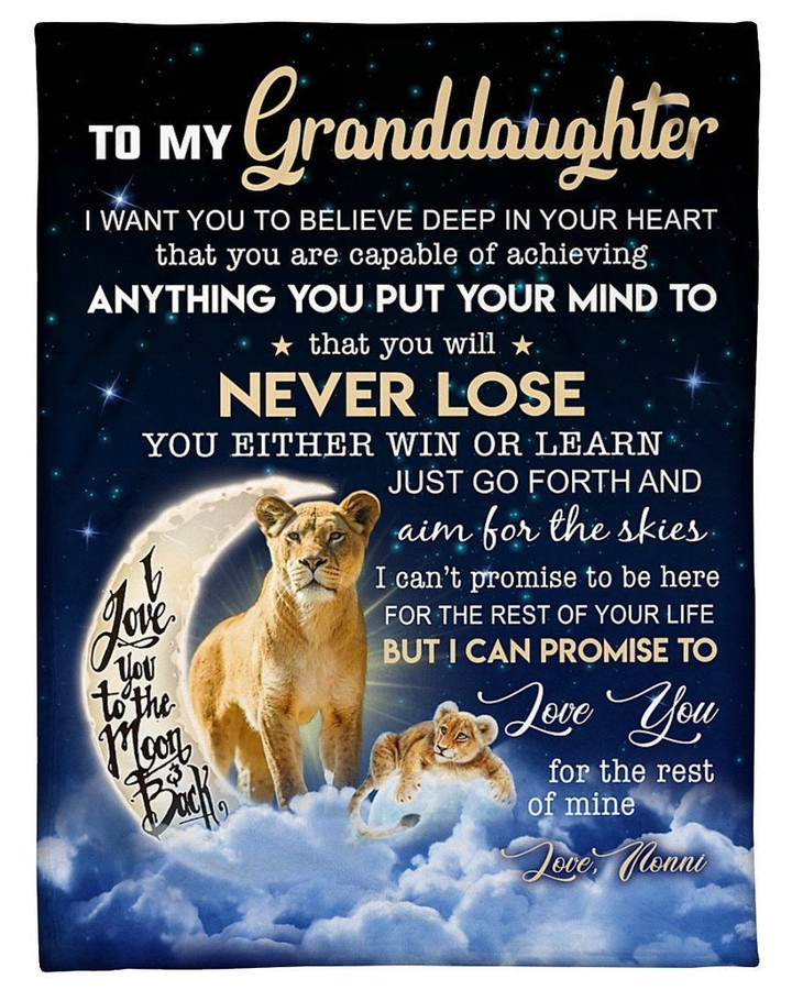 Lovely Message From Nonni For Granddaughters Fleece Blanket