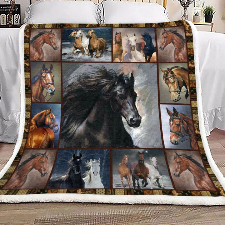 Horse Yh25100391F Sherpa Fleece Blanket